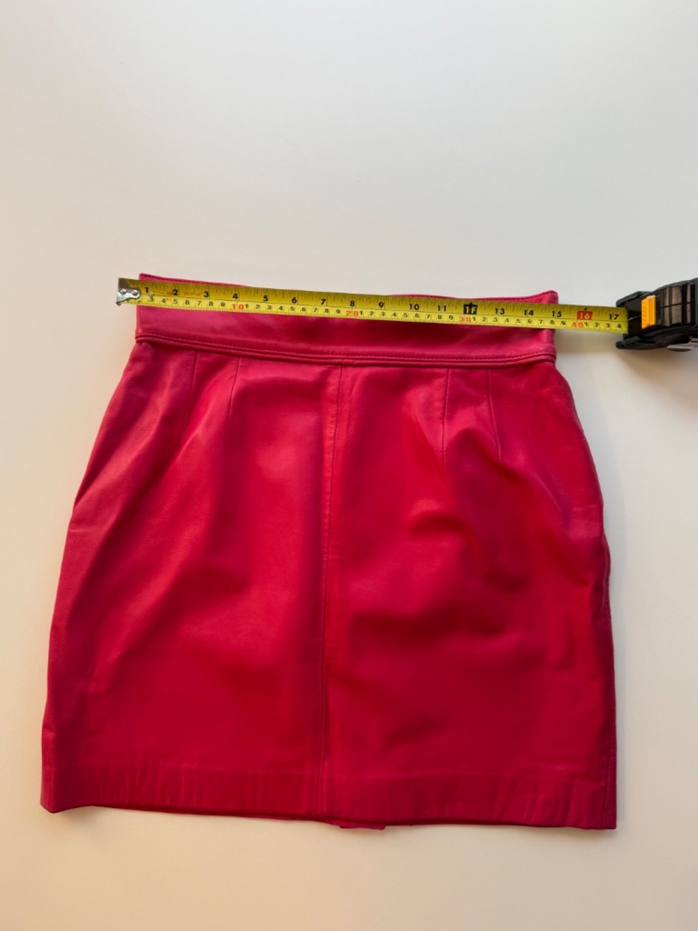 Vintage Neto Hot Pink Leather Pleated Mini Skirt - Picture 4 of 8